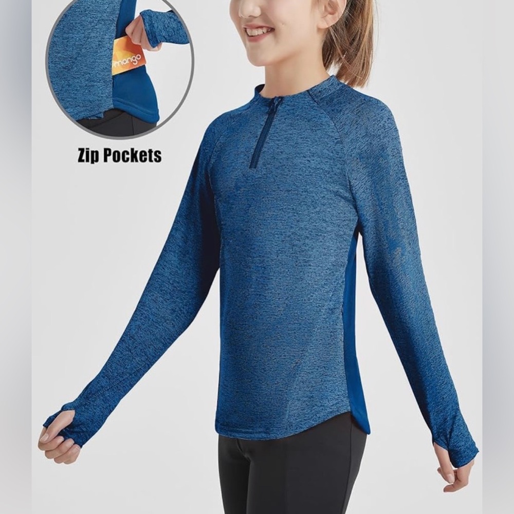 NWT EXARUS Girls Long Sleeve Shirts Athletic Quick Dry  Performance Tees UPF 50+